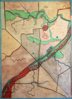 WHEN THE POTOMAC TURNS RED
Markers on Mylar

Pencil, Markers on Mylar, 2009
338'' x 27''  - 